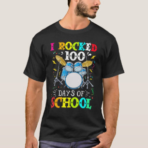 I Rock 100 Days Of School Rocker Teacher Kids Stud T-Shirt