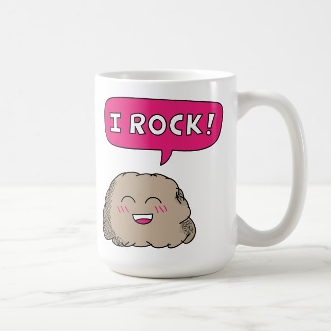 I Rock Cute Rock Pun Humor Mug (Right)