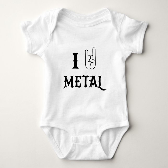 I Rock Heavy Metal Baby Bodysuit (Front)