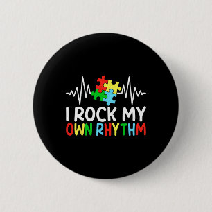 I Rock My Own Rhythm Autism Awareness Boys Kids Button