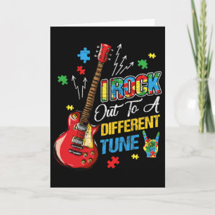 I Rock Out To A Different Tune Autism Awareness Gu Card