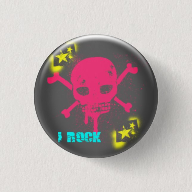I Rock Pinback Button (Front)