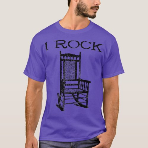 I Rock Rocking Chair  Funny Drummer Guitar Gift  T_Shirt