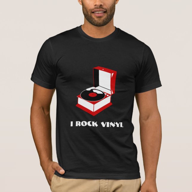 I Rock Vinyl Record Player T-Shirt (Front)