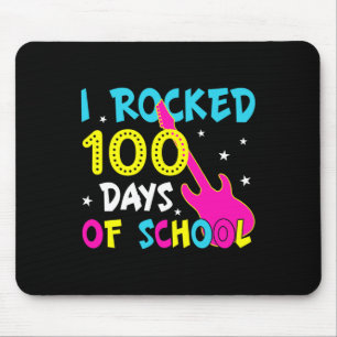I Rocked 100 Days Of School 100th Day Guitar Music Mouse Pad