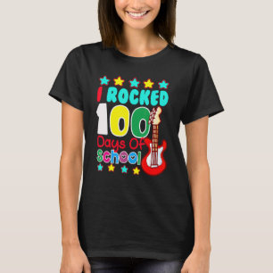 I Rocked 100 Days Of School Guitar Music 100th Da T-Shirt
