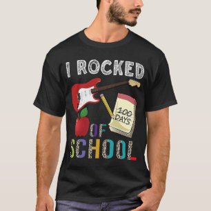 I Rocked 100 Days Of School Guitar  Music 100th Da T-Shirt