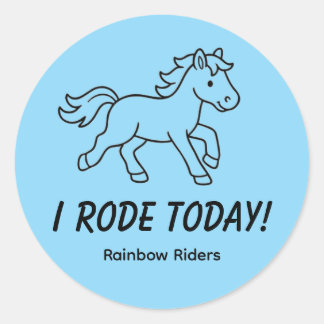 I Rode Blue Classic Round Sticker