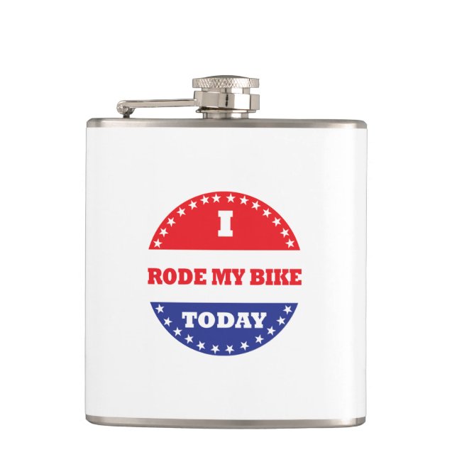 I Rode My Bike Today Flask (Front)