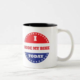 I Rode My Bike Today Two-Tone Coffee Mug