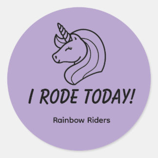 I Rode Today Lavender Classic Round Sticker