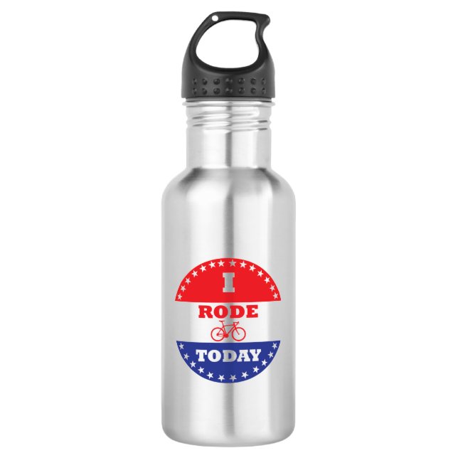 I Rode Today Stainless Steel Water Bottle (Front)