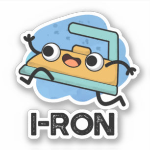 I-ron Funny Running Iron Pun  Sticker