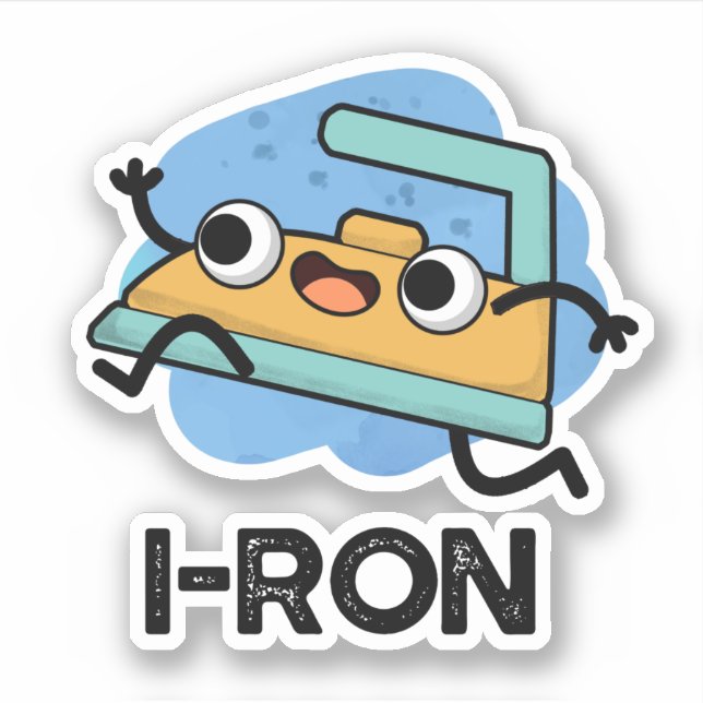 I-ron Funny Running Iron Pun  Sticker (Front)