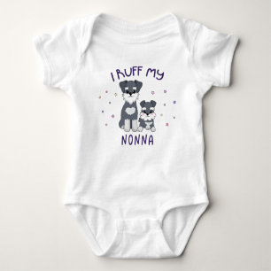 I Ruff My Nonna - Cute Puppy Dogs Baby Bodysuit