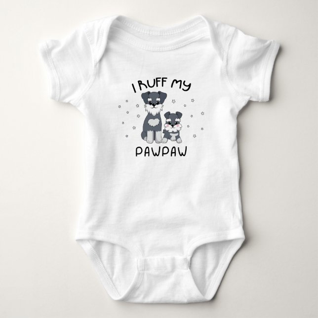 I Ruff My Pawpaw - Cute Puppy Dog Baby Bodysuit (Front)