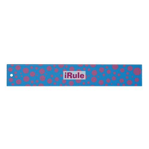 I Rule Blue Purple Dots Circles Girly Pretty Color Ruler