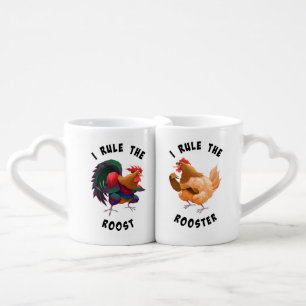 I rule the roost his and hers coffee mug set