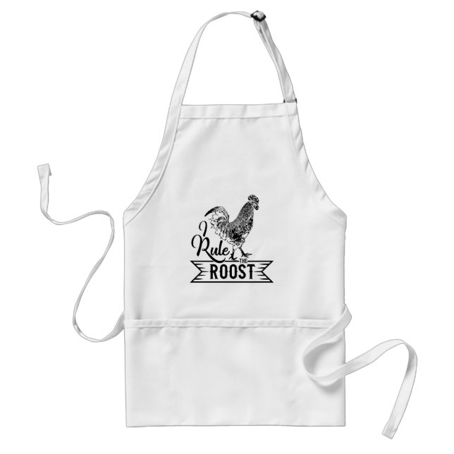 I Rule The Roost Rooster Adult Apron (Front)
