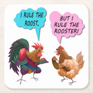 I rule the roost square paper coaster