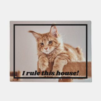 I Rule This House Funny Custom Pet Photo Door Mat