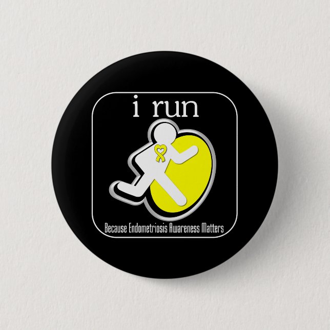 i Run Because Endometriosis Matters Button (Front)
