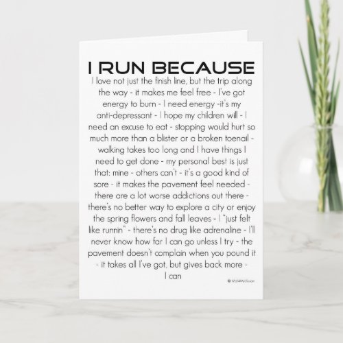 I Run Because Good Luck Card