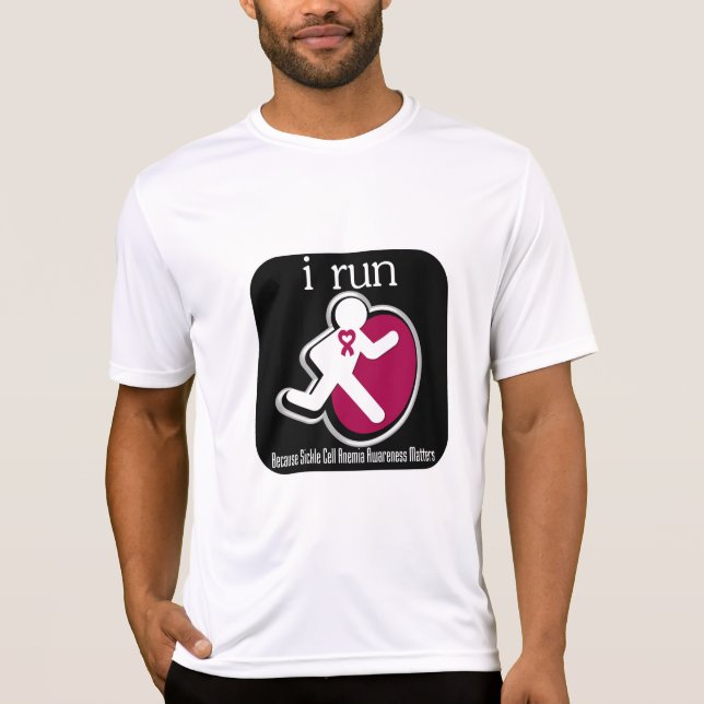 i Run Because Sickle Cell Matters T-Shirt (Front)
