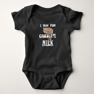 I Run for Chocolate Milk Running Baby Bodysuit