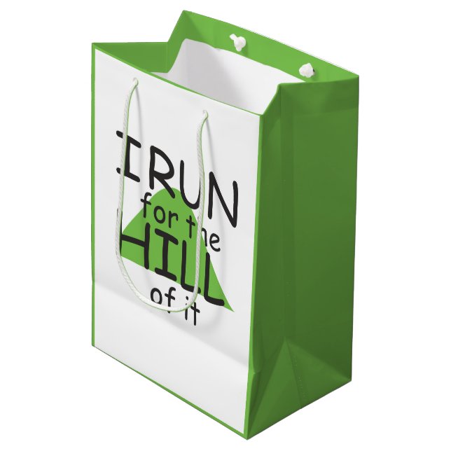 I Run for the Hill of it © - Funny Runner Gift Bag (Front Angled)