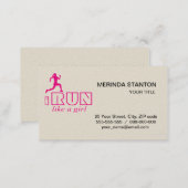 I run like a girl business card (Front/Back)