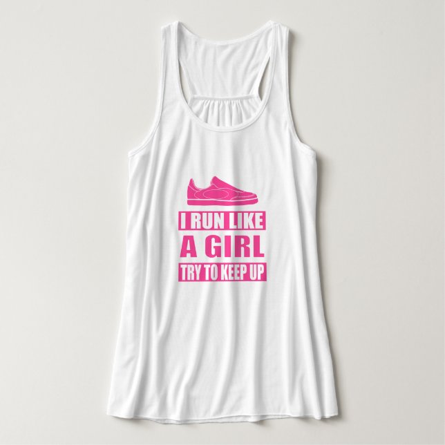 I Run Like a Girl Tank Top (Design Front)