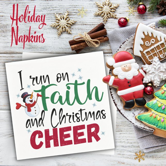 I Run On Faith and Christmas Cheer Fun Holiday Napkins (I Run On Faith and Christmas Cheer Fun Holiday Napkins)