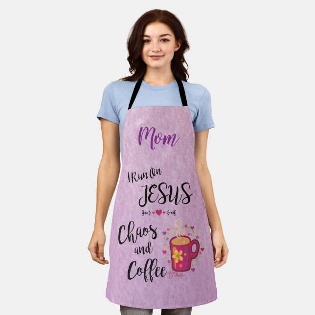 I Run On Jesus, Chaos And Coffee Apron (Worn)