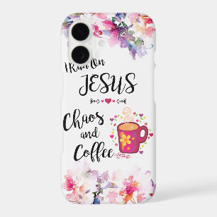 I Run On Jesus, Chaos And Coffee iPhone 17 Case