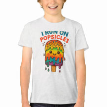 I Run on Popsicles – Colorful Summer T-Shirt for K