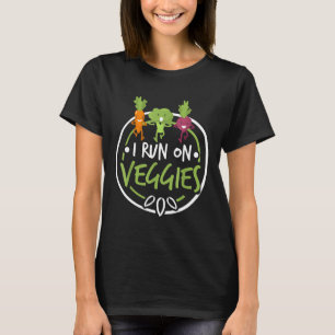 I Run On Veggies  Funny Vegan Vegetarian Runner Gi T-Shirt