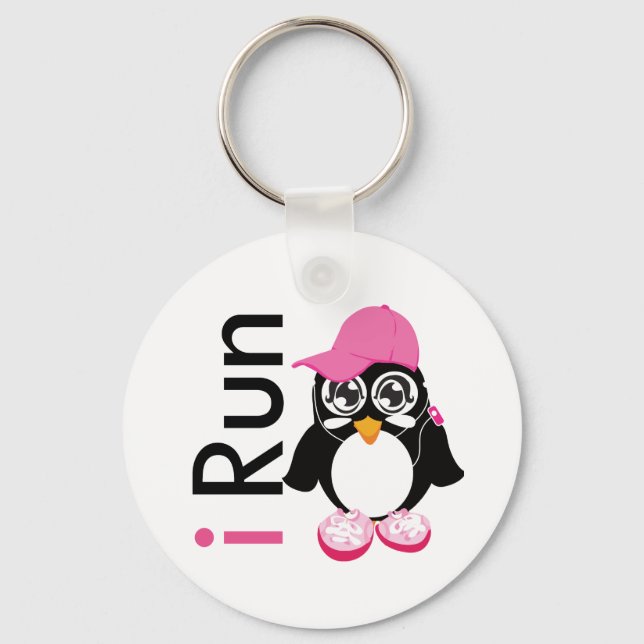 i Run Penguin Keychain (Front)