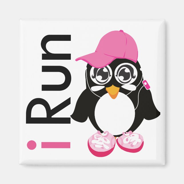i Run Penguin Magnet (Front)