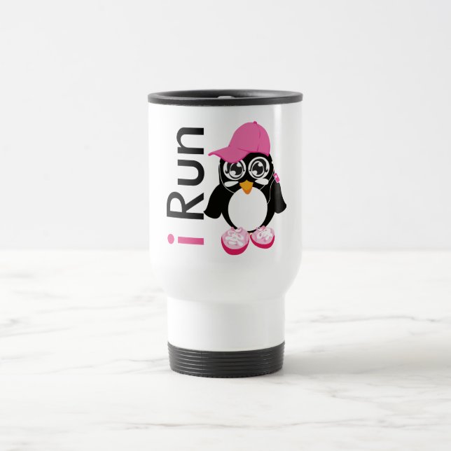 i Run Penguin Travel Mug (Center)