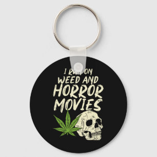 I Run Weed Horror Movies Skull Fun Halloween Stone Keychain