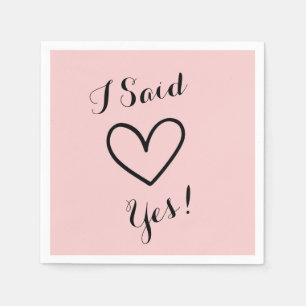 i said yes bridal shower napkins