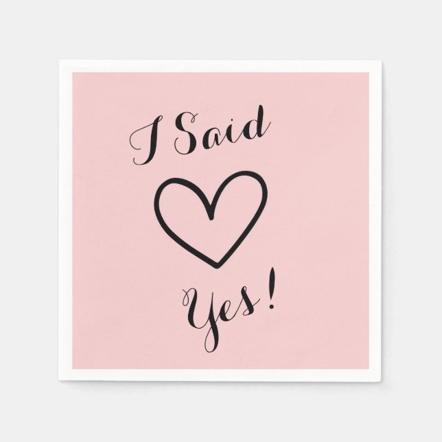 i said yes bridal shower napkins (Front)