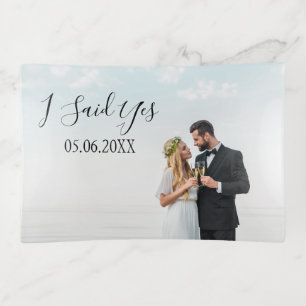 I SAID YES Engagement Wedding Anniversary Memento Trinket Tray