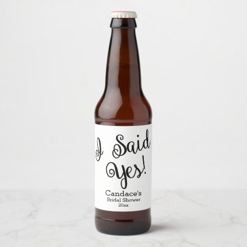 I Said Yes Modern Beer Bottle Label