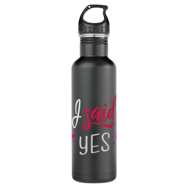 I said yes stainless steel water bottle (Front)