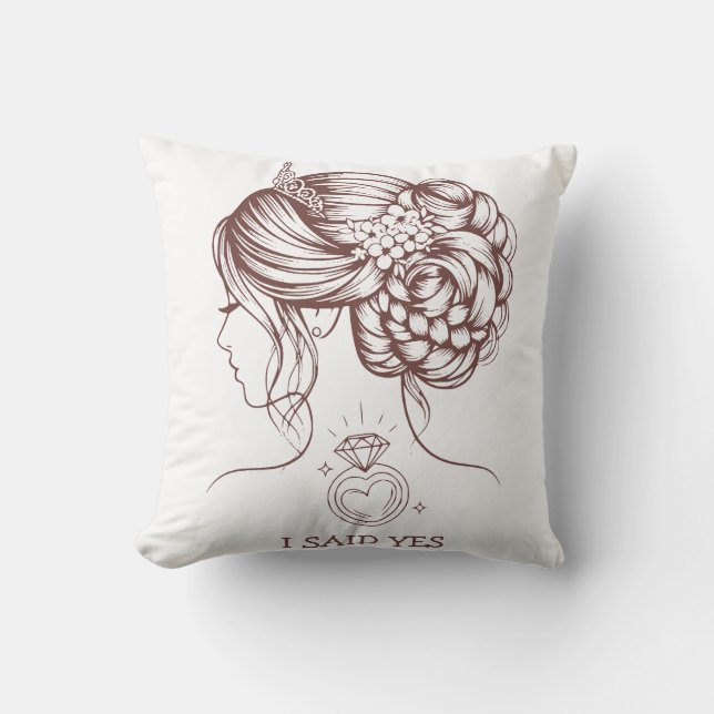i said yes throw pillow (Front)