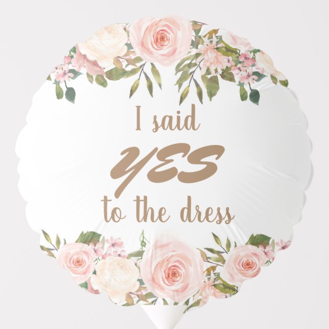 I said yes to the dress shopping wedding dress balloon (Front)