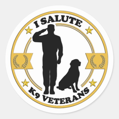 I Salute Veterans Classic Round Sticker