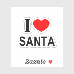 I ❤️ SANTA I LOVE SANTA I HEART SANTA Vinyl Sticker